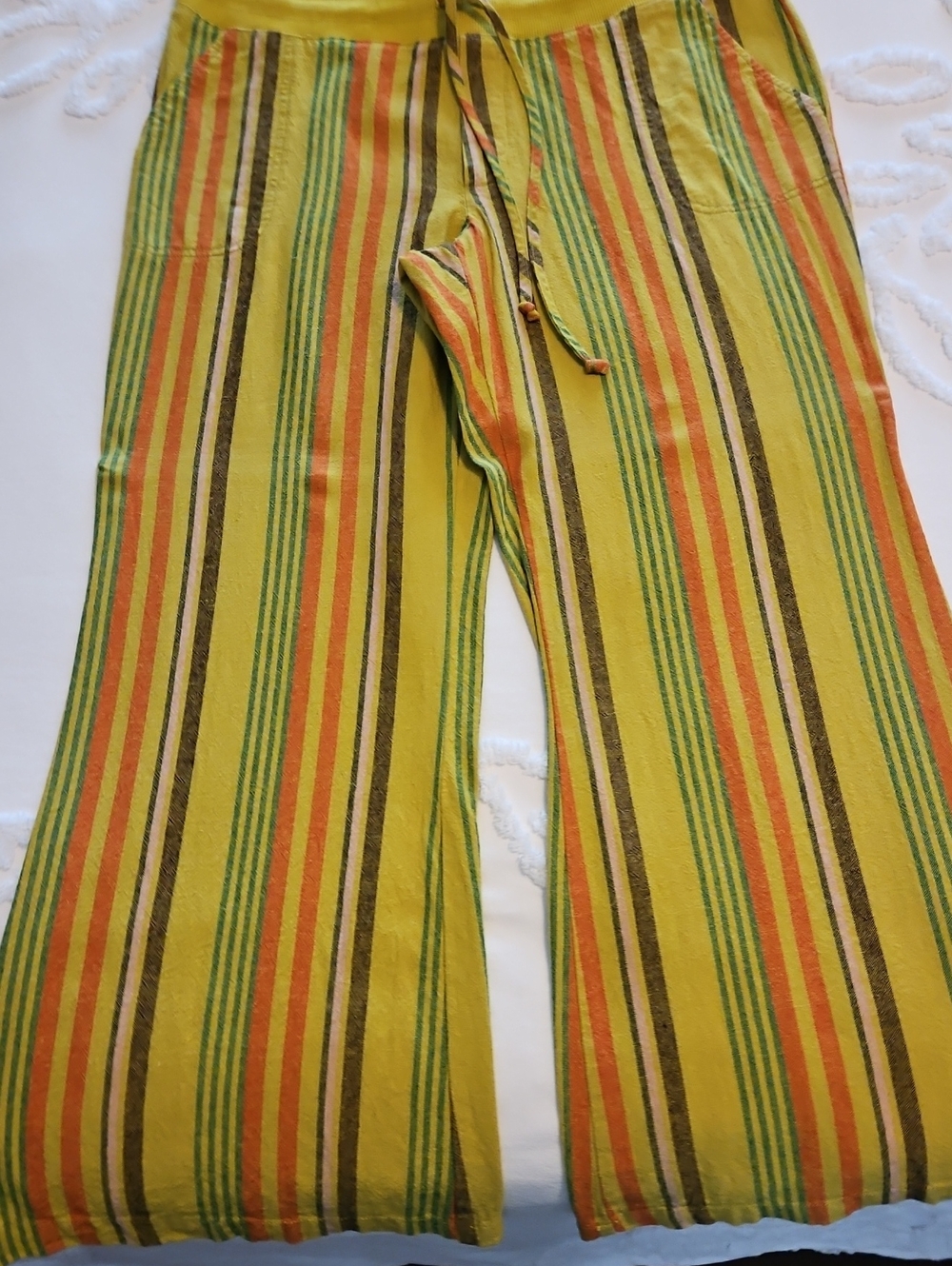 Urban Outfitters Yellow Striped Drawstring Pants